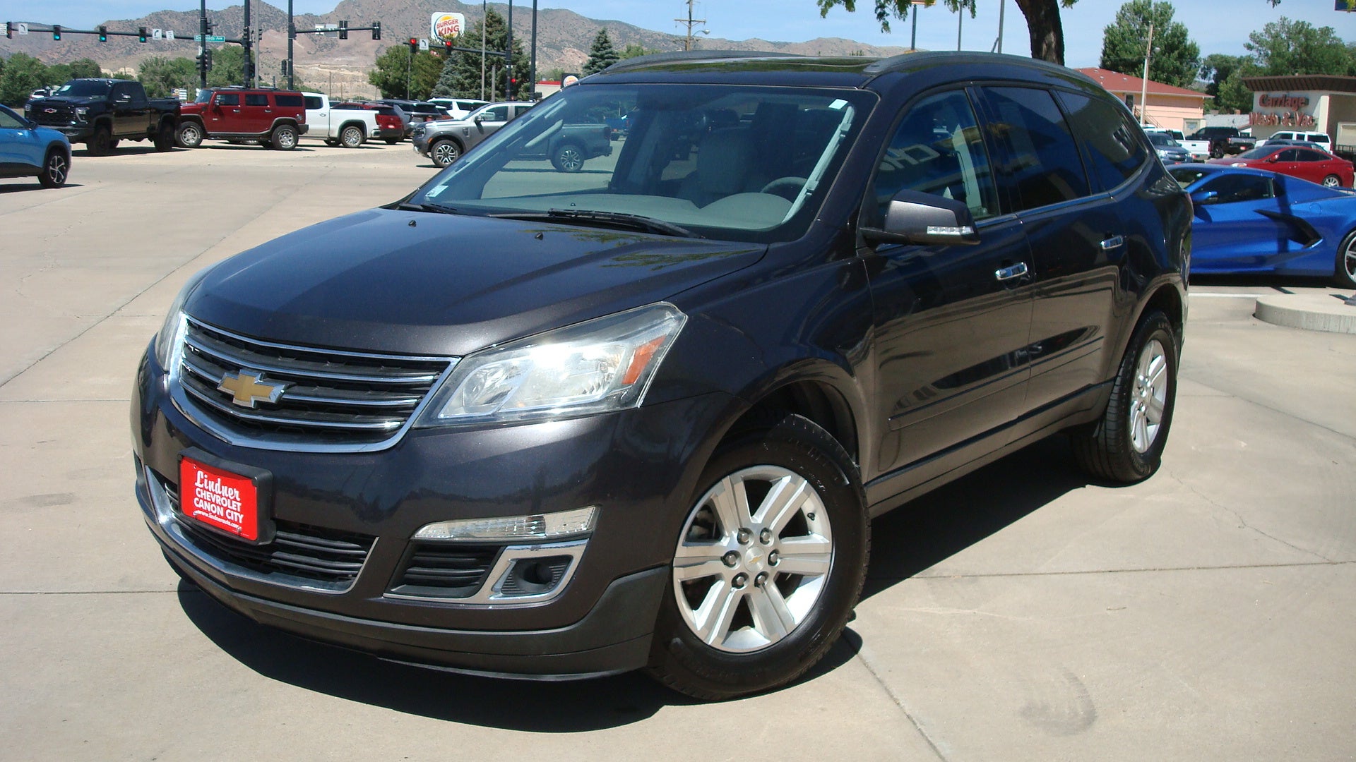 2014 Chevrolet Traverse LT in Tungsten Metallic — front three-quarter view