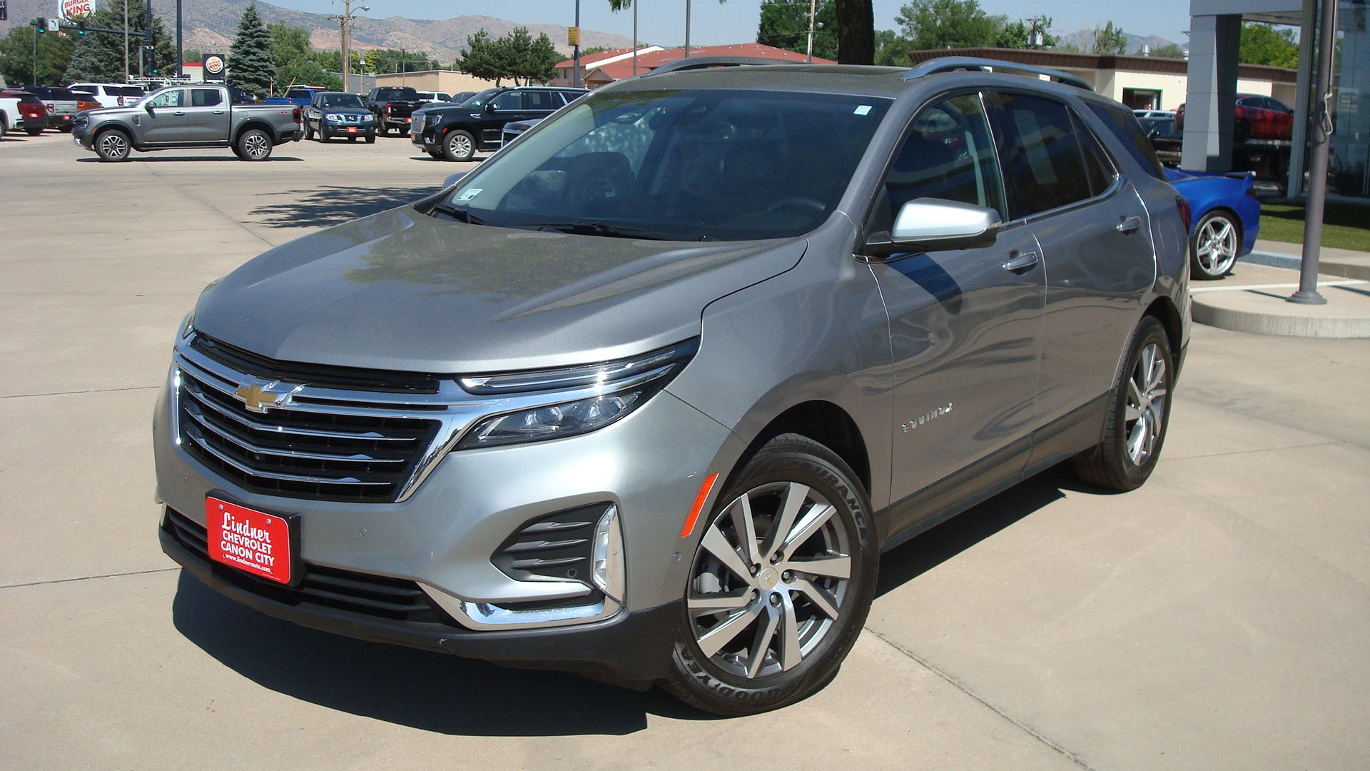 2023 Chevrolet Equinox Premier in Sterling Gray Metallic — front three-quarter view