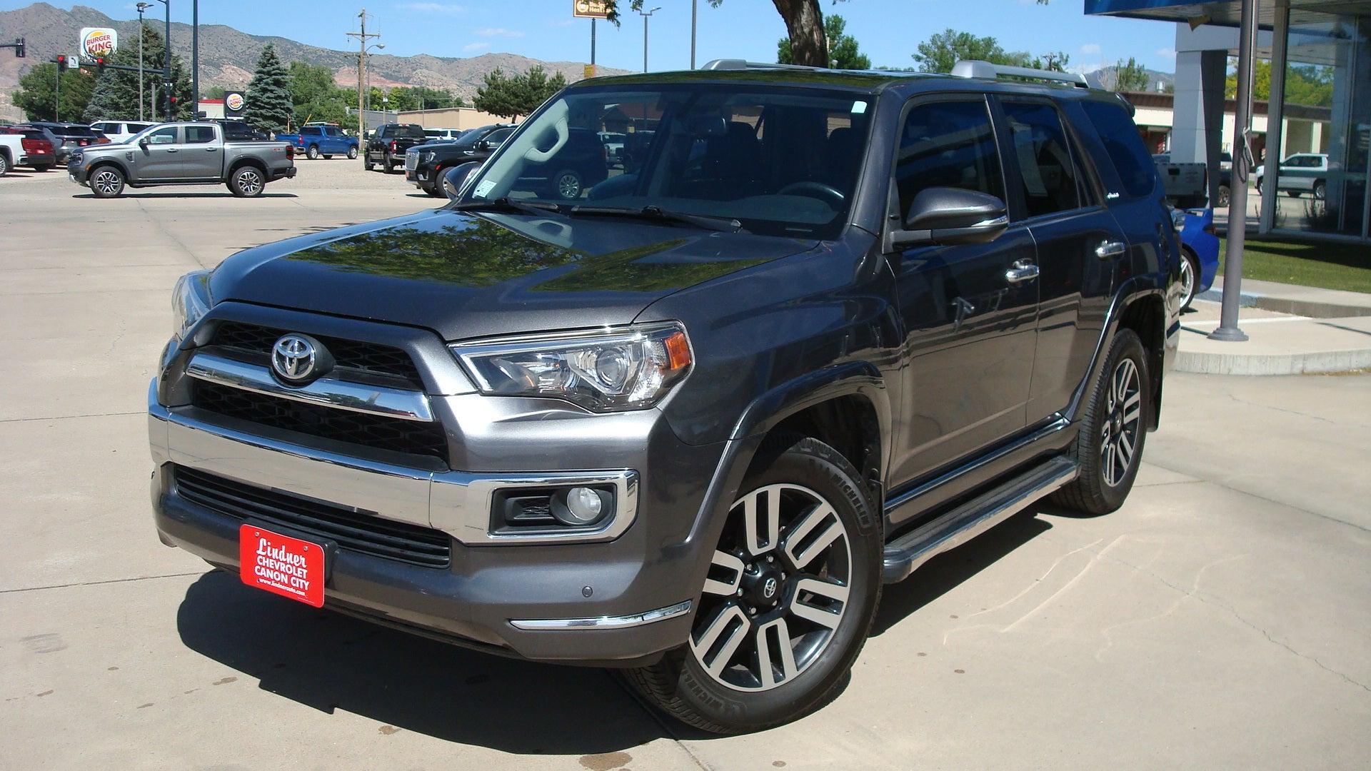 2019 Toyota 4Runner SR5 in Gray — front three-quarter view