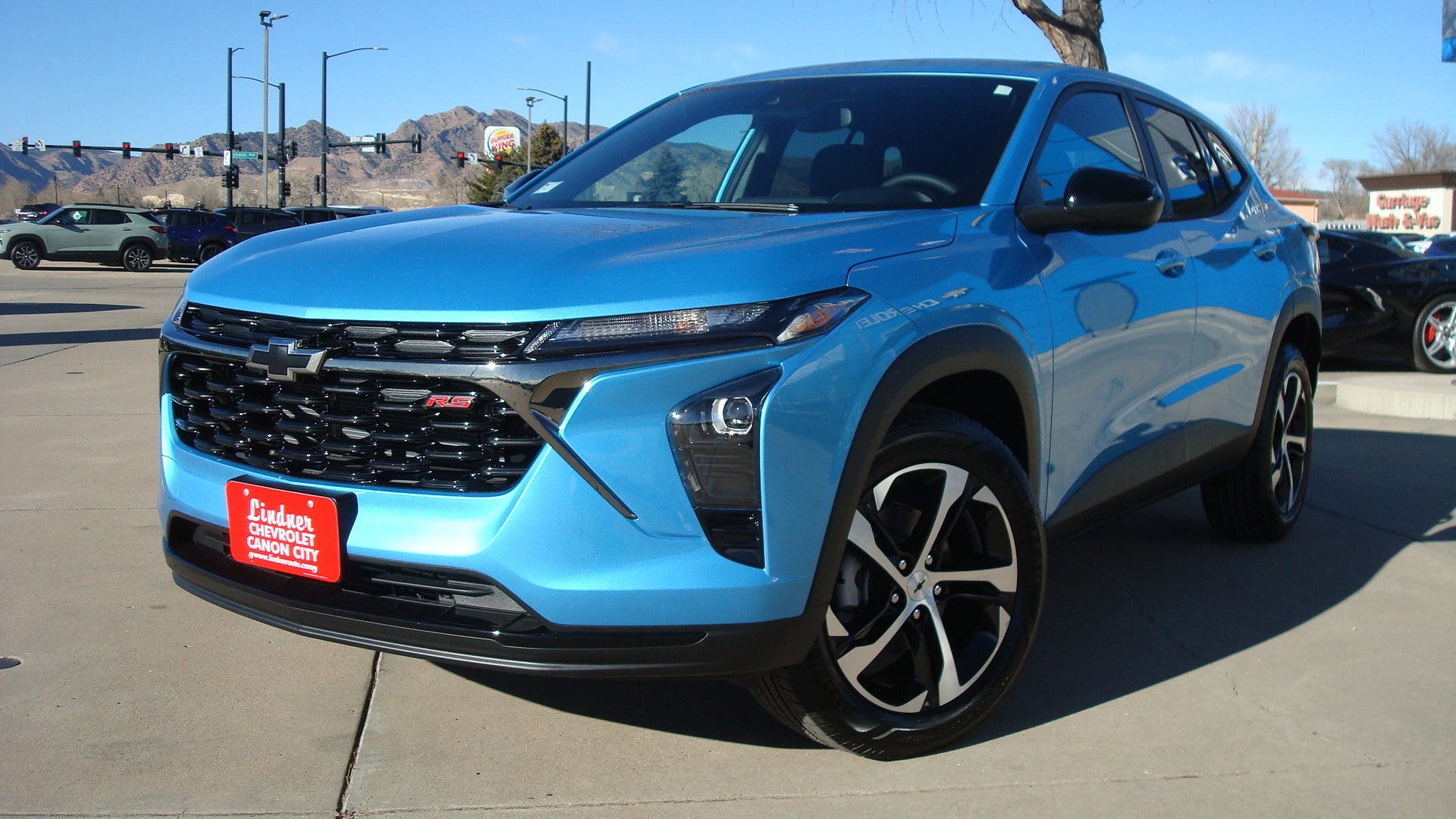 2026 Chevrolet Trax 1RS in Marina Blue Metallic — front three-quarter view